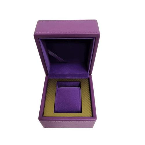 厂家生产销售紫色皮革手表盒翻盖皮包装pu皮革包装品礼盒可定制